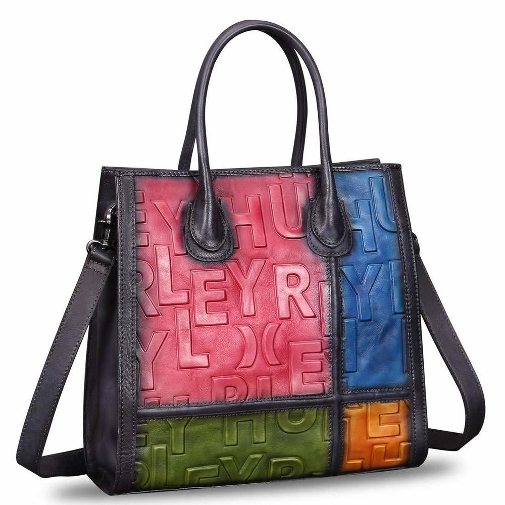 Genuine Leather Top Handle Bags Handmade Vintage Crossbody Handbags ;)